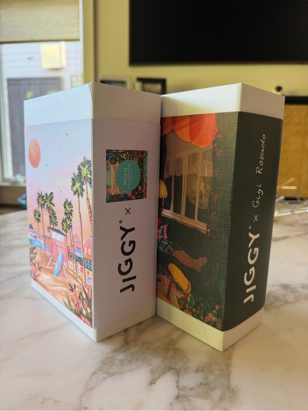 JIGGY set of 2 Decorative Puzzle Box Set beach art